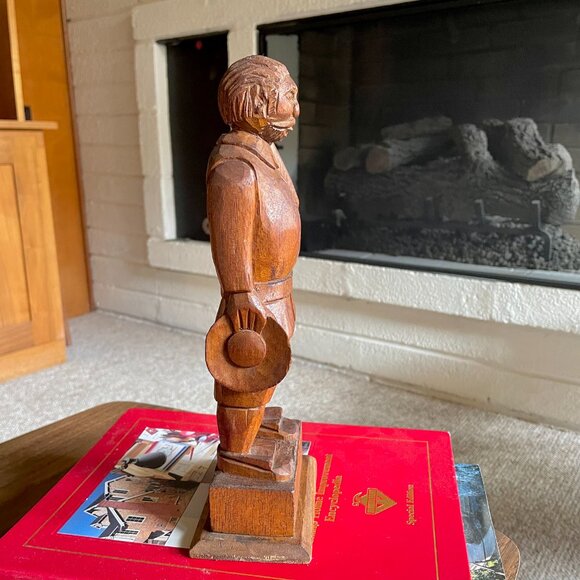 Vintage Wood Carved Man Figure Farmer Peasant Primitive Rustic Folk Art - Picture 5 of 10